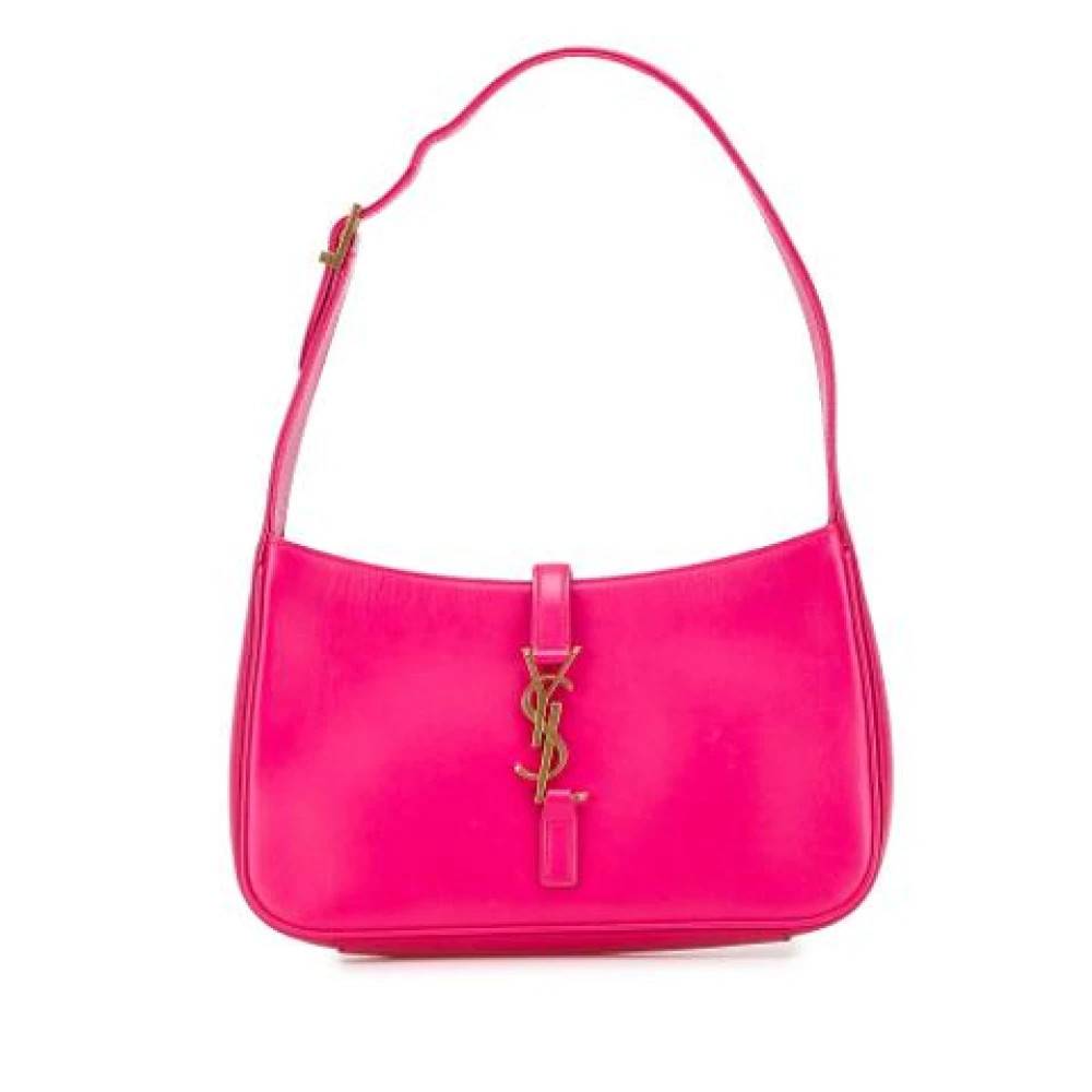 Yves Saint Laurent Vintage Pre-owned Le 5 a 7 Håndtaske - Vintage - Dame - Lyserød - ONE SIZE - Uld