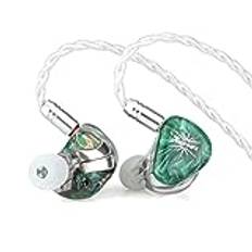 Linsoul Kiwi Ears Orchestra Lite Performance Custom 8BA In-Ear Monitor IEM, Med 4-Kärnig Koppar OFC-Kabel, Handgjord Frontplatta För Studiomusiker (Green, Orchestra Lite)