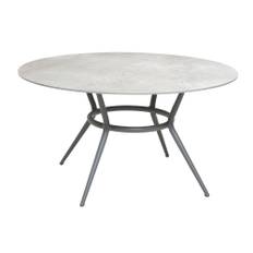 Cane-Line - Joy 140 cm Round Light Grey/Fossil Grey - Matbord utomhus - Cane-line Design Team - Grå - Naturmaterial/Metall