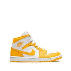 Jordan - Jordan 1 Mid White / University Gold sneakers - dam - läder - 10.5 - Gul