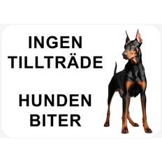 Klistermärke - Ingen Tillträde Hunden Biter