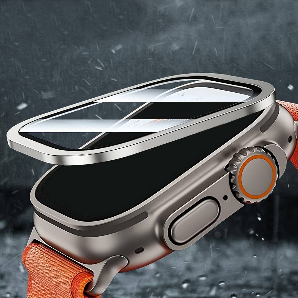 Tempered Glass for Apple Watch Ultra 49mm Titanium Metal Frame Anti-Scratch film for Series Ultra 2 Screen Protector Accessories