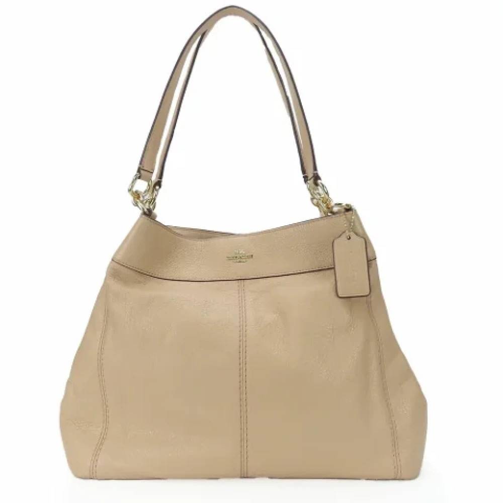 Coach Pre-owned Pre-owned Laeder skuldertasker - Vintage - Dame - Beige - ONE SIZE - Uld
