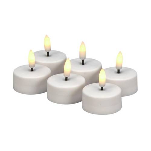 Värmeljus KONSTSMIDE LED timer vit 6/fp