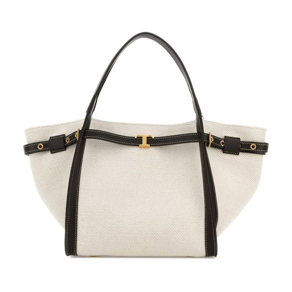Tod's T Timeless Small Shopping Bag - Tasker - Dame - Hvid - ONE SIZE - Bomuld