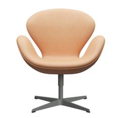 Svanen™ 3320 Lænestol - Silver grey/Natur læder