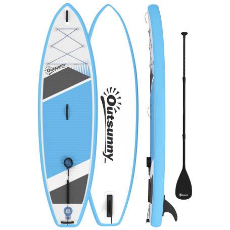 Uppblåsbar SUP-Bräda Set Blå 320 cm Med Justerbar Paddel