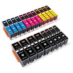 ESMONLINE 20 komp. XL Druckerpatronen als Ersatz zu Canon PGI-520 / CLI-521 für Canon Pixma iP3600 iP4600 iP4700 MP540 MP550 MP560 MP620 MP630 MP640 MP980 MP990 MX860 MX870 (20er Set)