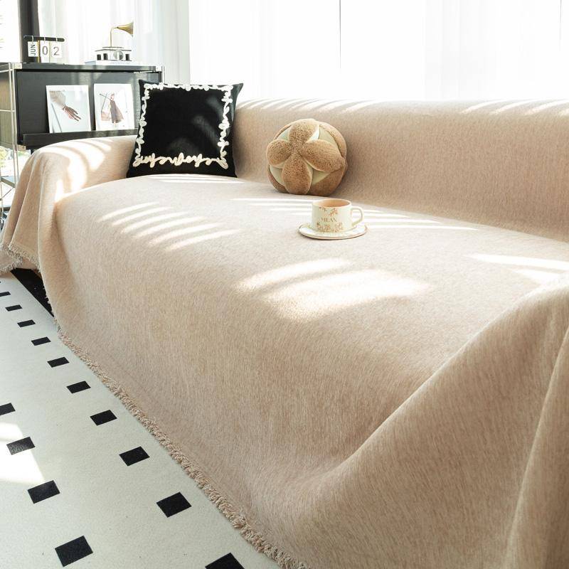Chenille sofföverdrag Universal soffhandduk Dammtät soffkuddfodral Anti-katt repskydd Överdrag Soffa Filt Matta vit