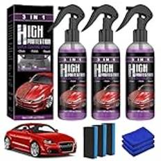 KIKVTER High Protection 3-i-1 spray, bilpolering, nanospray, bilbeläggning, skydds mot korrosion, repor, vattenavvisande bilvax, 3-pack