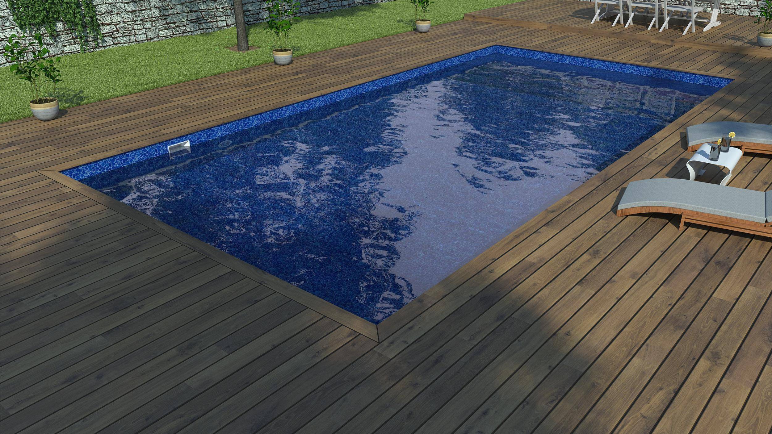 CF Block Comfort Poolpaket, 8 x 4 m / Carrara (8 x 4 m).