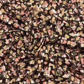 Liberty bomuldspoplin i bordeaux med grafiske blomster - pr. 0,25 meter