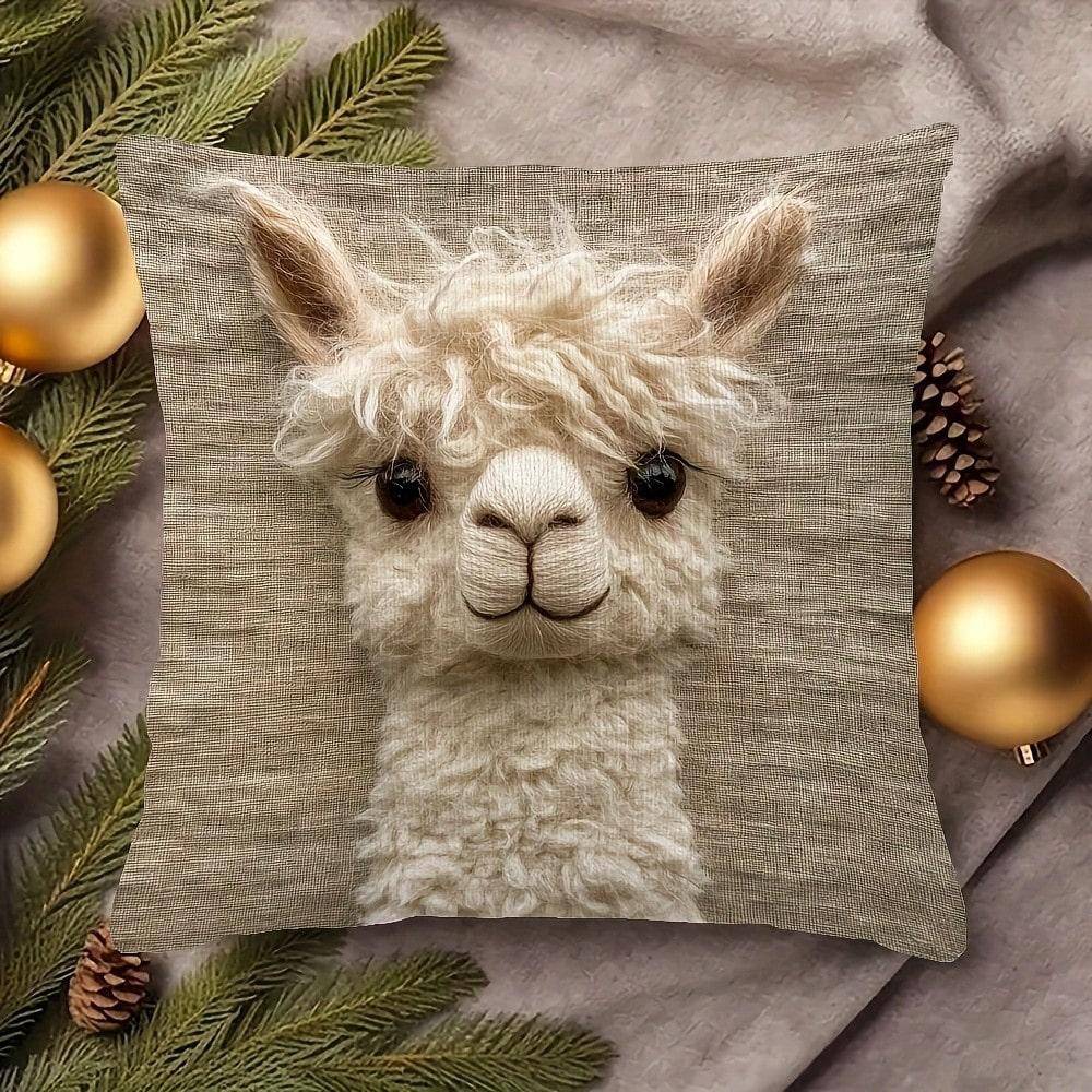 Fluffigt Alpacka Kuddfodral Dubbelsidigt 2D-tryck Mysigt Mjukt Kuddfodral Vardagsrum Sovrum Soffa Dekor Nyckfullt Tillbehör Present