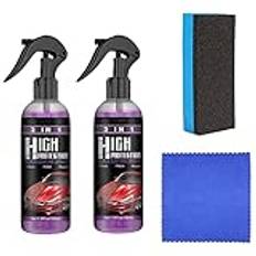 3 i 1 High Protection Quick Car Coating Spray, Car Repair Repair Spray, No-wash Nanospray Plastdelar Renoveringsmedel för bil, Quick Coat Car Wax Polish Spray för bilar (2 st)