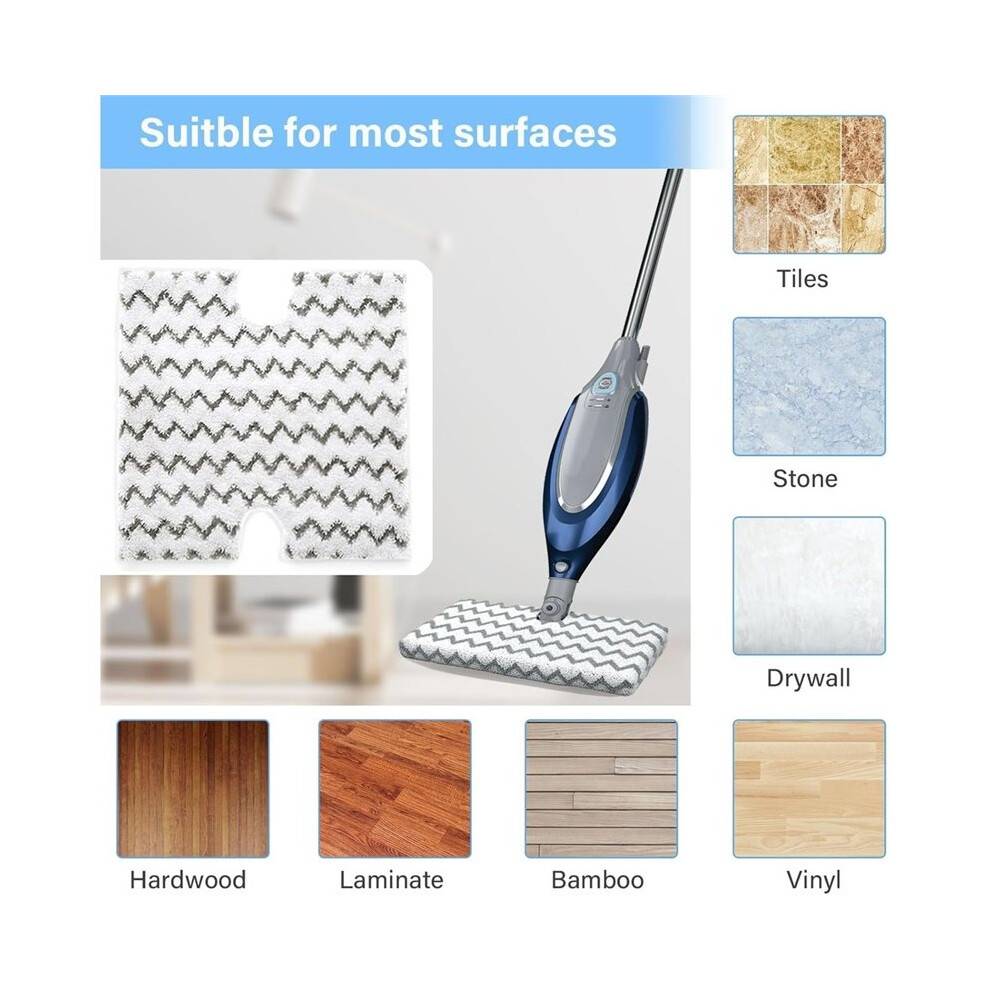 6 Pack Steam Mop Pads Replacement P184WQ for Genius Steam Mop S5003D & Lift-Away Pro Steam Mop S3973 S3973D