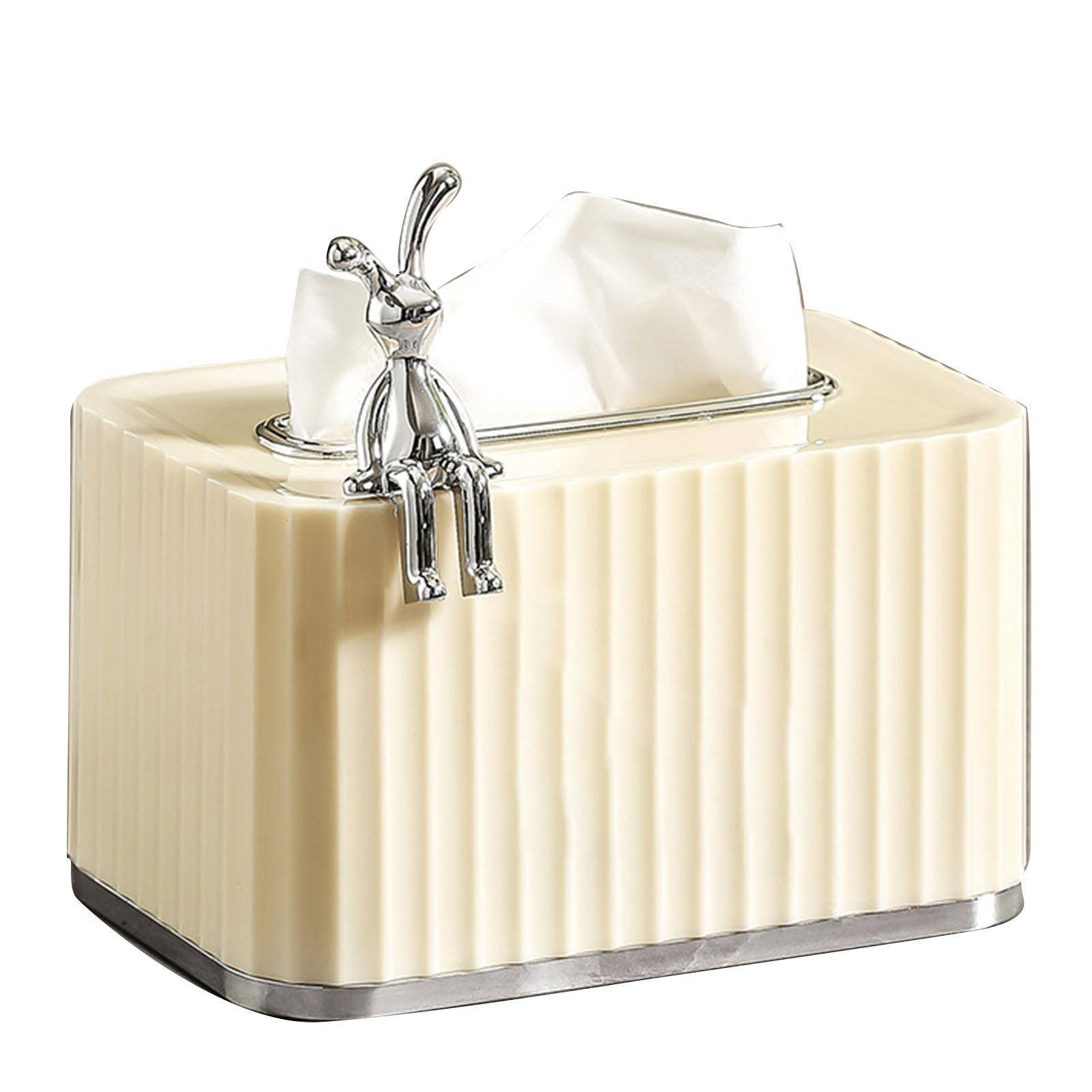 Hållare för papperslåda Stor öppning Självlyftande fjäder Hem Pappersdispenser för badrumskommod Creamy Body Silver Bottom
