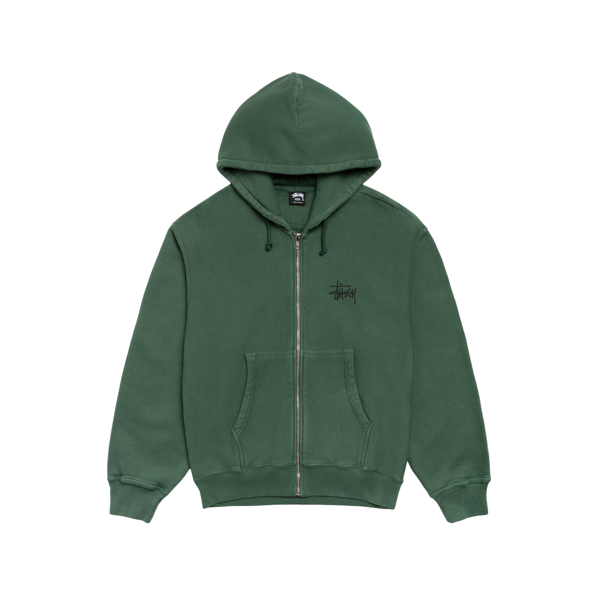 Stussy Basic Stussy Zip Hoodie Pine Pigment Dyed - M