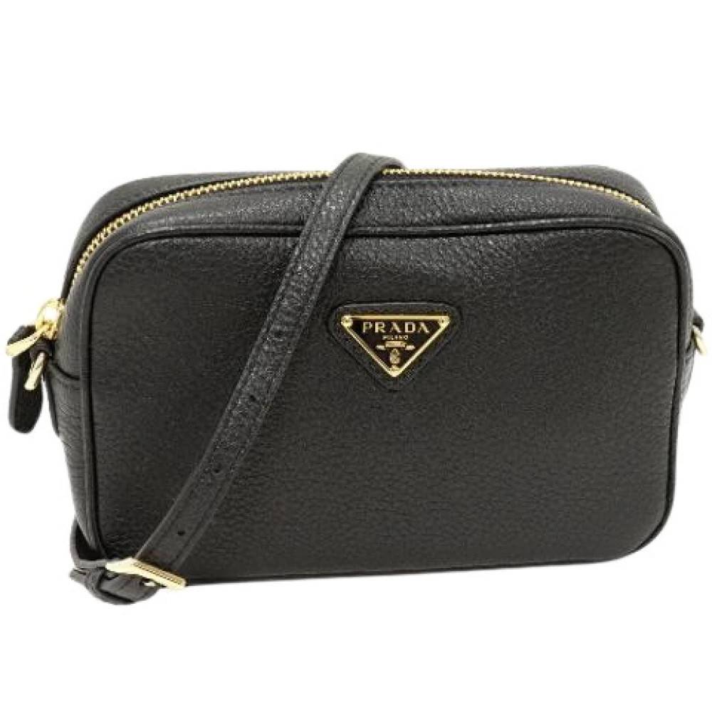Prada Vintage Pre-owned Vitello Daino Calf 2way Shoulder Bag - Vintage - Dame - Sort - ONE SIZE - Uld
