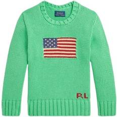 Polo Ralph Lauren Combed Cottonflag CN Swtr-tp-swt Str 3 År - Plato Green Strik hos Magasin