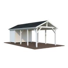 Palmako carport m/skur Robert hvid 23,1 m²