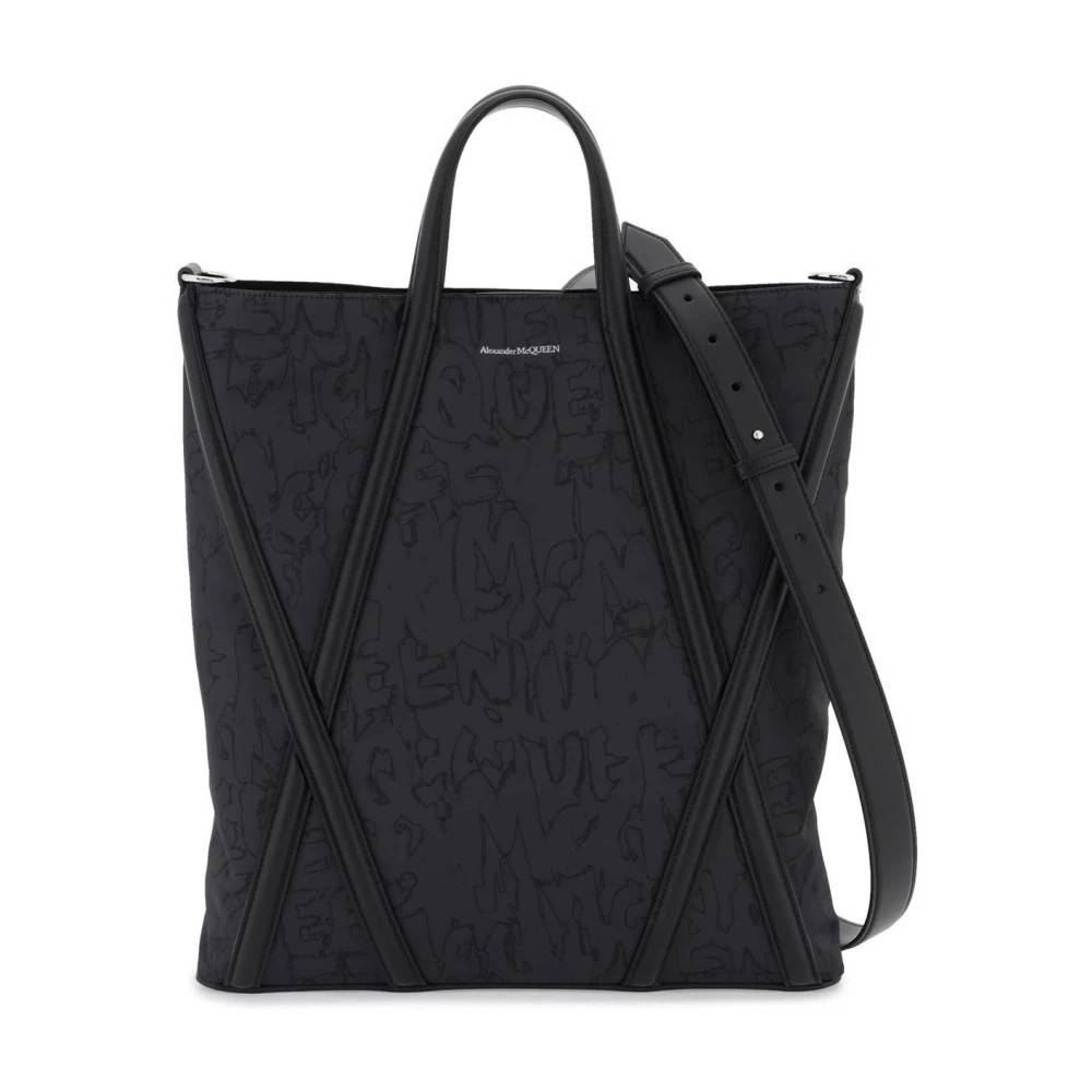 Alexander McQueen Harness Graffiti-print Tote Bag - Tasker - Herre - Sort - ONE SIZE - Uld