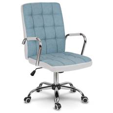 Ergonomisk Kontorsstol Benton i Blått och Vitt Tyg