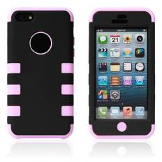 3-delt Robot silicone cover til iPhone 5C. Pink.