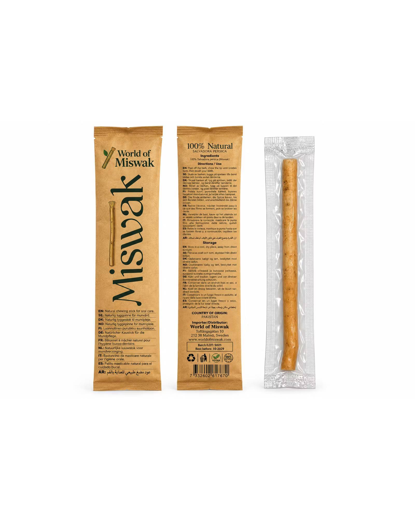 Äkta Miswak Stick – 100 % naturlig tandborste