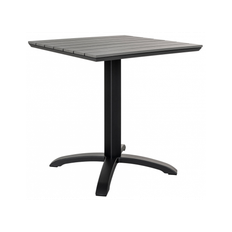 CHICAGO Cafébord i aluminium og nonwood H72 x B70 x D70 cm - Sort/Grå