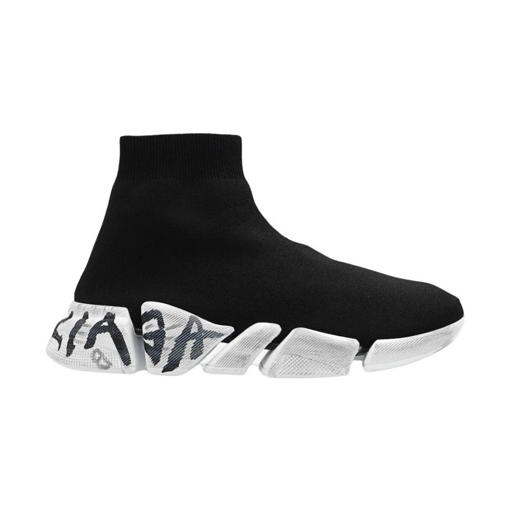 Balenciaga Speed 2.0 graffiti sock sneakers - Sko - Dame - Sort - 35 EU - Polyester