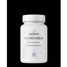 Holistic K2+D3-vitamin i olja 60 kapslar