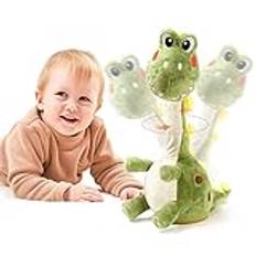 Interaktiv Plysch Babyleksaker,Liknande till Dansande Kaktus med Talande Inspelning Repeating Speaking,Sjunger Dansar Dinosaurier Leksak Gåvor för Barn