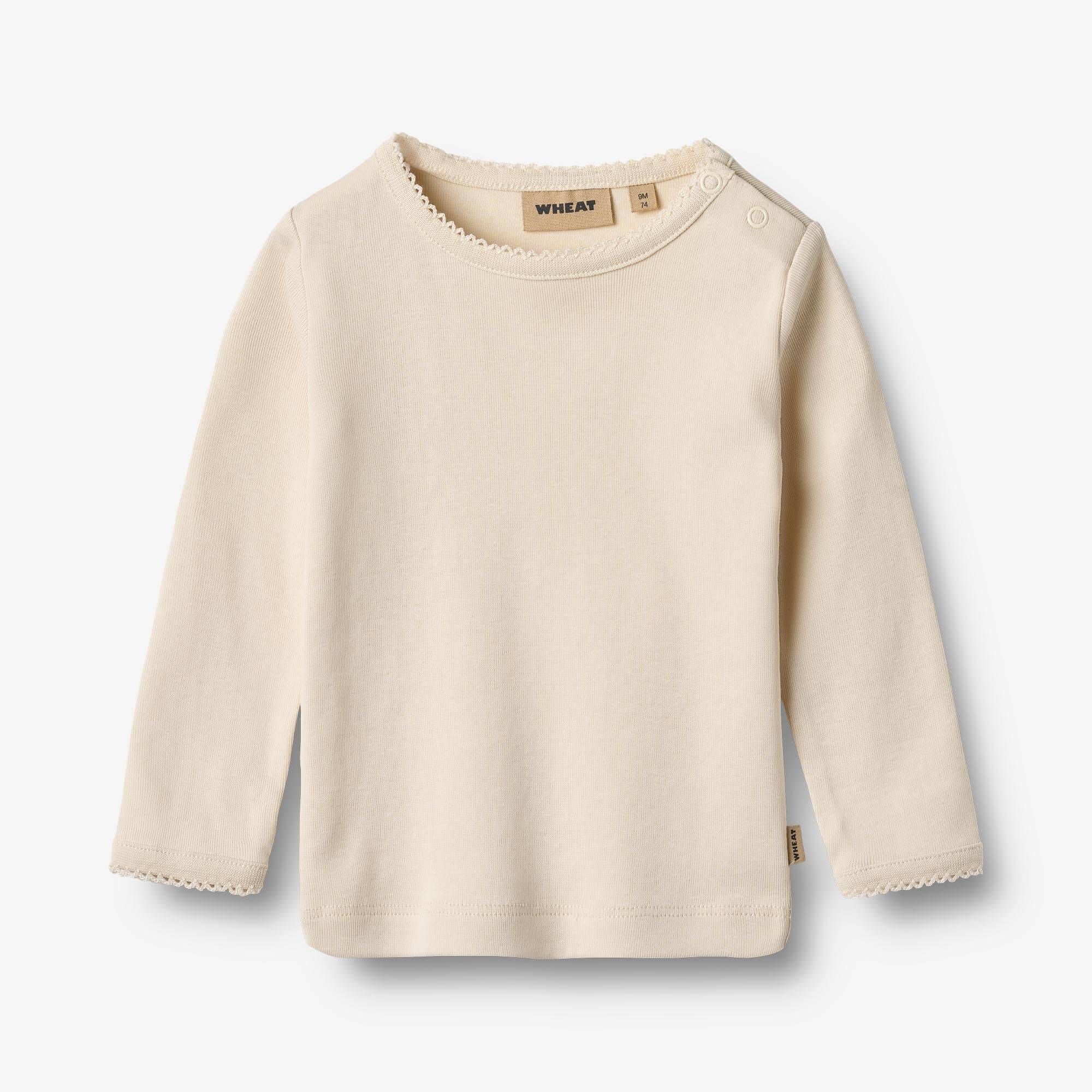 WHEAT® - Langærmet T-shirt Belis - eggshell - Str 86.
