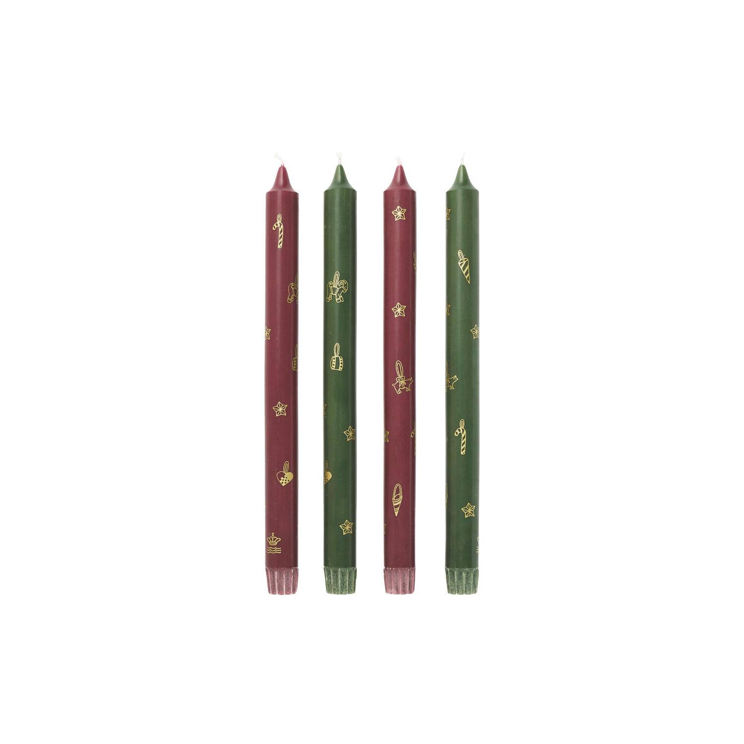 Star Fluted Christmas Candles 4 st.