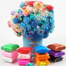 36 färger Handgjorda DIY Vit Air Dry Clay Pack Färgglad modelllera Slumpmässig färg Tillbaka till skolan - Multifärgad