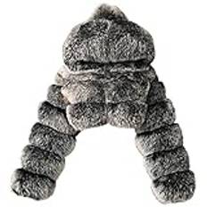 TDEOK Vinterkappa damer elegant varm vinterjacka svart kort pälsjacka långärmad fuskpälsjacka pälsjacka fuskpäls jacka pälsrock vinter övergångsjacka päls jackor, Mörkgrå, S
