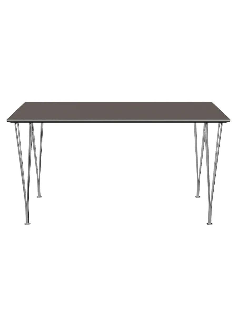 Piet Hein B637 Spisebord, 140 x 80 cm fra Fritz Hansen Grå laminat m. alukant - Jacobsen Plus