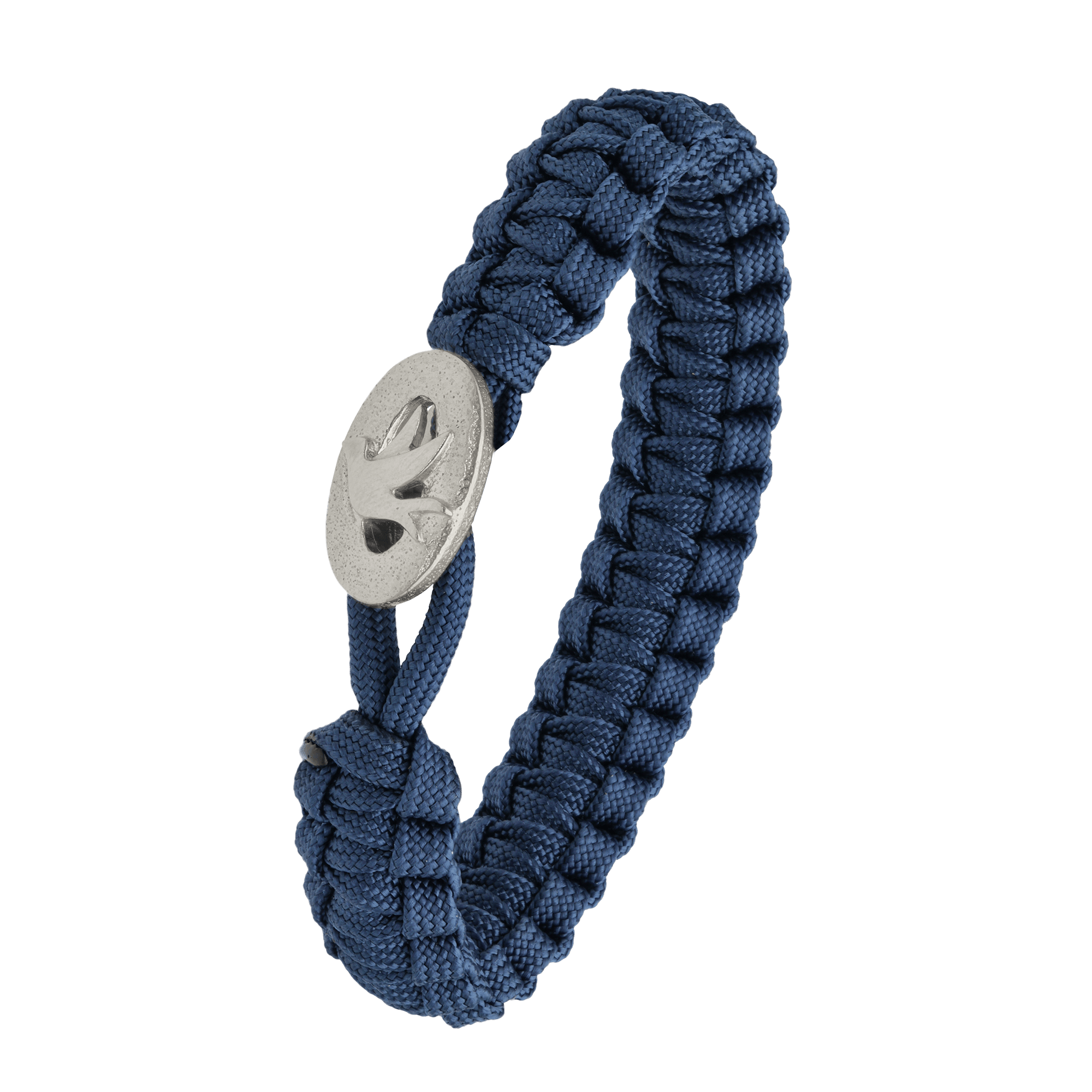 FSTS Bracelet Blue with 316L Stainless Steel Peace Dove Lock - Blå, Silverfärg (250 mm)