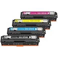 HenceBuy 131X toner kompatibel med HP 131A CF210A 131X CF210X CF211X CF213X CF212X multipack bläckpatroner för Laserjet Pro 200 Color MFP M276n M276nw M251n M251nw svart cyan gul magenta