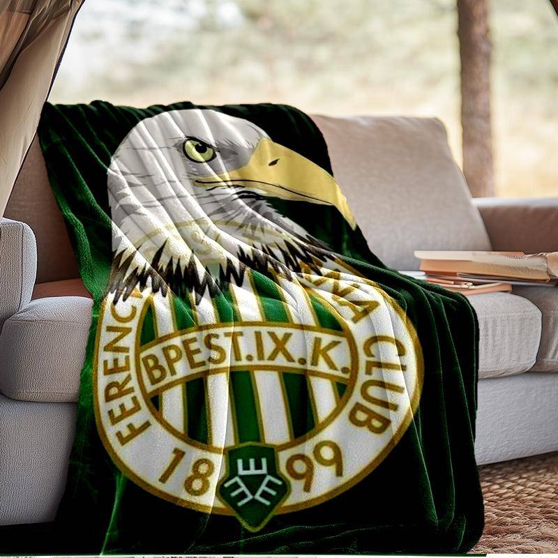 Ferencváros TC Fotbollsklubb Filt Utomhus Flanellfilt för Camping, Vandring, Trädgårdsfester, Picknicktillbehör, present till familj och vänner