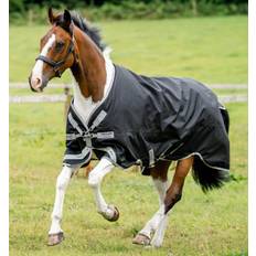 Horseware Amigo Bravo 12 XL Turnout (0g Light) - Black/Titanium Grey & Silver (7'0 - 160 cm)