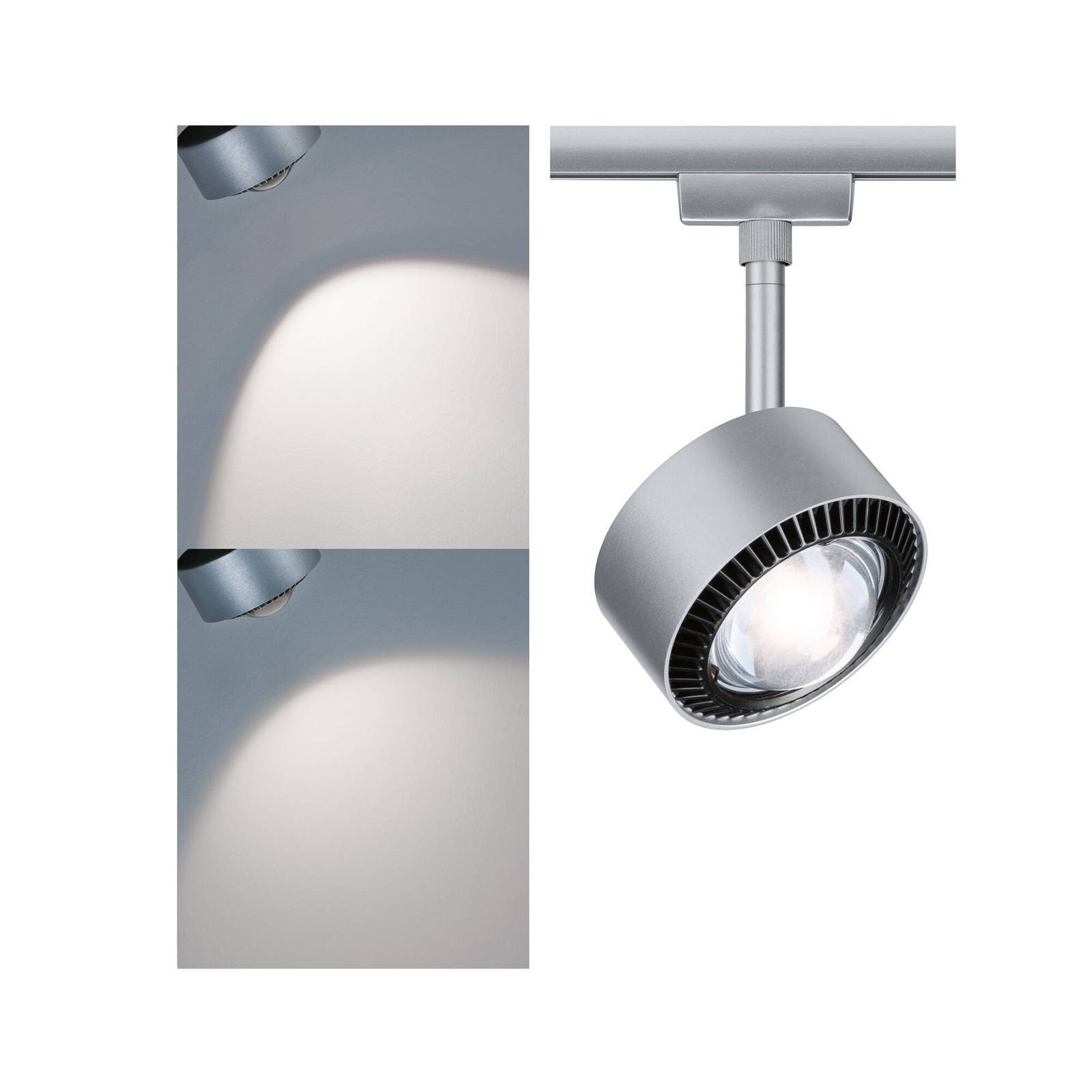 Paulmann URail Aldan LED-spot 4.000K krom matt Aldan, dimbar, Aluminium / grå / zink, Vardagsrum / matsal, Metall, Modern