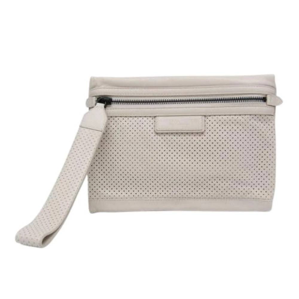 Bottega Veneta Vintage Pre-owned Leggero Clutch - Vintage - Herre - Beige - ONE SIZE - Læder