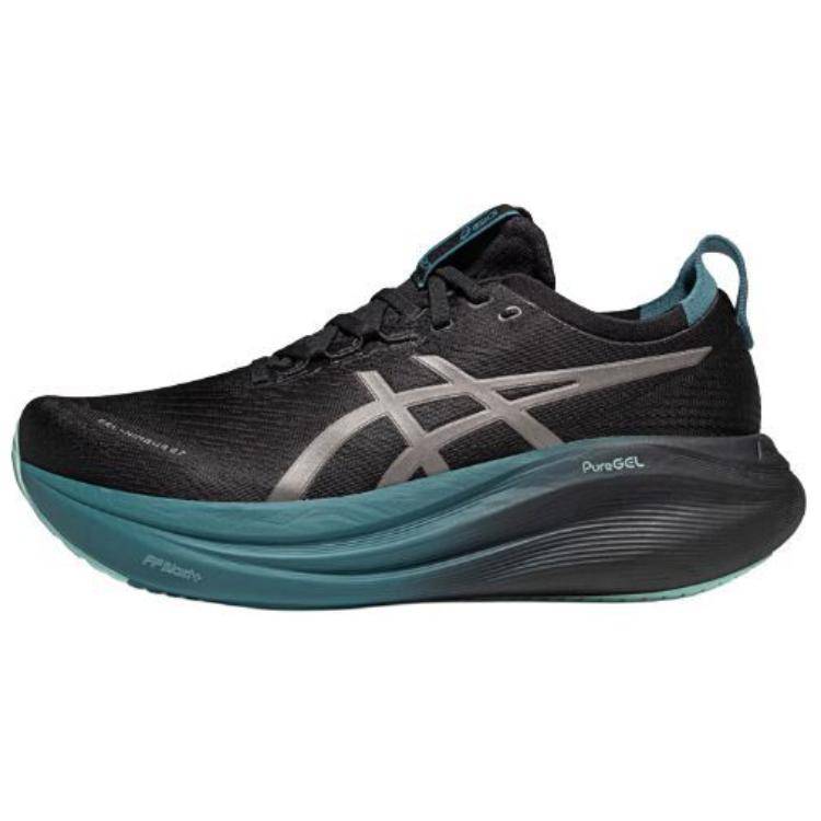 ASICS Gel Nimbus 27 Lite Show Svart Lera Grå Blå Herr Sneakers 1011C093-001 40.5