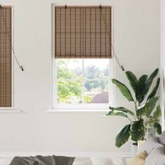 vidaXL Fönsterpersienn med gardiner Brun 90 x 160 cm Bambu