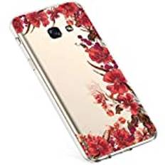 Uposao kompatibel med Samsung Galaxy A3 2017 fodral Samsung Galaxy A3 2017 Rosa blomma