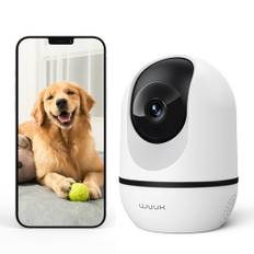WUUK 4MP Überwachungskamera Innen, WLAN IP Haustier Kamera Überwachung Innen mit APP, 360° Auto-Tracking Babyphone mit Kamera, Unterstützt Alexa/Google Home/2.4Ghz WiFi,Bewegungserkennung,2 Way Talk