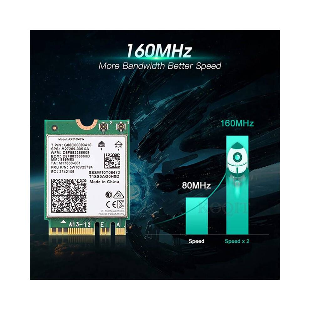 3X WiFi 6E AX210 5.3 M.2 Wireless Network Card 5374Mbps 2.4Ghz 5Ghz 6Ghz 802.11ax Wifi Adapter for PC Laptop