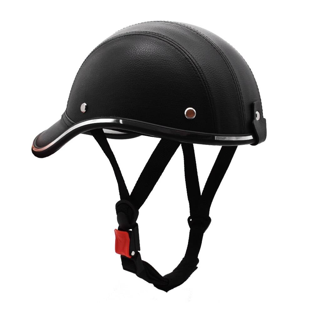 Wosawe pu elcykel scooter ridhjälm och anti-uv glasögon motorcykel cykling halvöppet ansikte hjälm baseballkeps - Endast hjälm