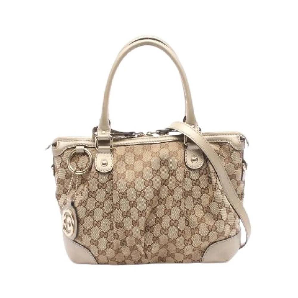 Gucci Vintage Pre-owned Sukey GG Canvas 2way Håndtaske - Vintage - Dame - Beige - ONE SIZE - Uld